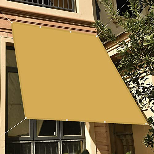 Shade SailsSunscreen - Tenda parasole rettangolare, 2 x 2,5 m, blocco UV 95%, protezione solare, vele quadrate con corda con corda per giardino, gazebo, pergola, patio, colore crema