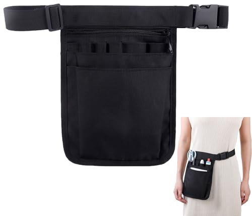 Krankenschwester Taschen,Kellnertasche Tasche Krankenschwester Gürteltasche Arbeit Hüfttasche Damen,Schwarz Kellnertasche mit Gürtel Gürteltasche Damen,Krankenschwester Tasche Hip Bag