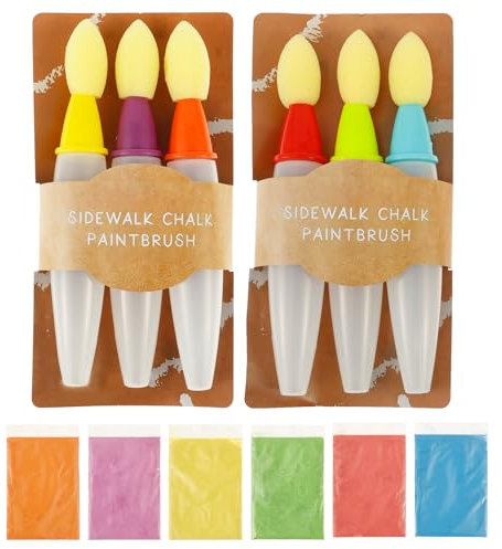 6 Stück Pinsel Wasserfarben Kinder 6 Farbe Kreide Straßenmalkreide Waschbarer Pinsel Wasserfarben Füllung Kreidefarbe Pulver Kind für Kunst Schaffen Inspiration Inspirieren