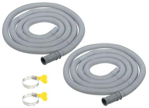 PATIKIL 6.6Ft Air Conditioner Drain Kit, 2 Set Universal AC Drain Hose Connector Hose with Clamp & Rubber Adapter for Mini-Split Window Portable AC Unit Dehumidifier Faucet, Gray
