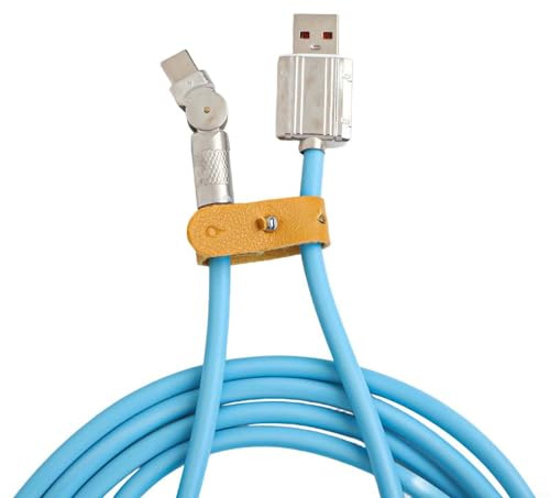 Câble de charge 120 W avec coude à 180 degrés fabriqué pour les chargeurs USB C Xiaomi (1 m, bleu)