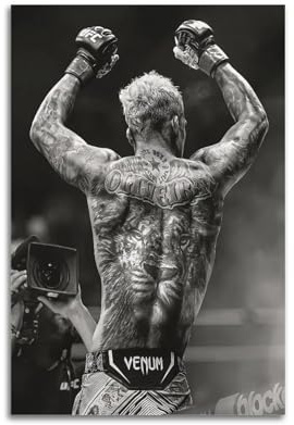 CKJenjBKm Charles Oliveira Do Bronx Wandkunstposter, ästhetischer Leinwand-Kunstdruck, Heimdekoration für Schlafzimmer, Wohnzimmer, 30 x 45 cm, ungerahmt, Beige