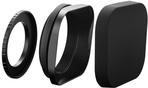 BCMCZCDC Metal Rectangular Lens Hood with 39 mm Adapter Ring for Canon Sony Fuji Leica Micro Camera Lenses
