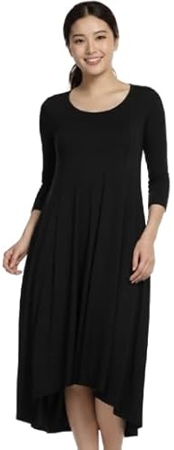 SASSY STYLE Ladies Womans Plain Swing Dress Casual Long Sleeve Midi Dress Skater UK 8-26