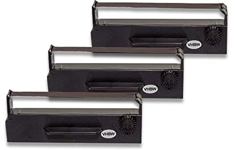 vhbw 3X Farbband Schriftband kompatibel mit Olympia cm 1920, cm 1935, cm 1930, cm 2030, cm 1936 Nadeldrucker, Bondrucker - Schwarz