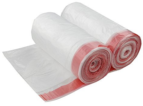 Eudokky 30L Drawstring Bin Liners, Clear, 120 Bags