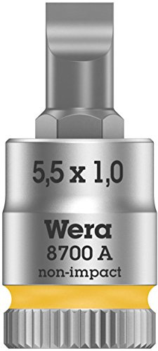 Wera 05003321001 8700 A FL Zyklop Bitnuss mit 1/4-Antrieb, gelb, FL 1 x 5 x 28 mm