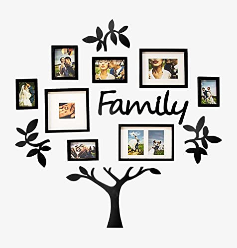 JERRY & MAGGIE - Fotorahmen | Plaque College Rahmen - Wanddekoration Kombination - Schwarzer PVC Bilderrahmen Selfie Galerie Collage mit Aufhängevorlage & Wandmontage Design | Stammbaum