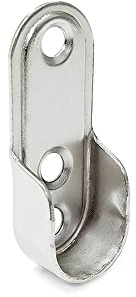 Emuca 7063207 Seitliche Stütze für ovale Kleiderschrank Stange, Stahl 50 Stück, Vernickelt