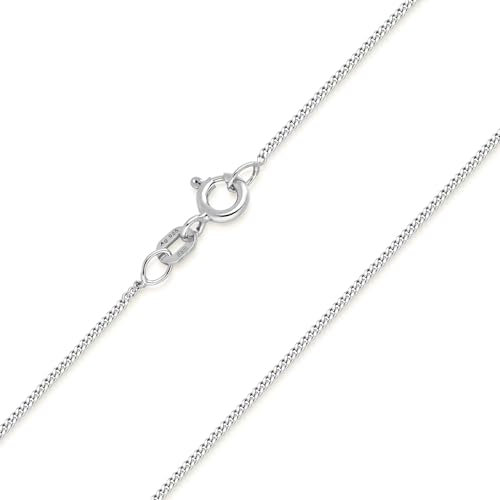 MATERIA Schmuck feine 925 Silber Panzerkette 1mm - Damen Halskette silber in 40-120 cm verfügbar #K32, Länge Halskette:100 cm