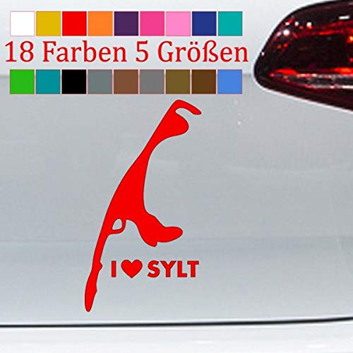 generisch Sylt Aufkleber JDM Sand Style Auto Love Sylt Sticker Decal Insel VW Kleber S-XXL