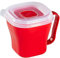 Xavax Tazza per microonde ermetica con coperchio (tazza adatta al forno a microonde, ideale per preparare zuppe, salse, bevande calde ecc., contenitore To-Go lavabile in lavastoviglie, 0,6 l, rosso