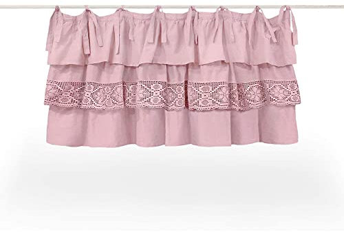 AT17 Mantovana Shabby Chic con Balze Etoile New Crochet Collection 140 x 60 cm Colore Rosa