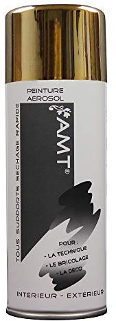 Les Colis Noirs LCN - Lot de 2 Bombe de Peinture Or Chromé 330ml - Spray Aérosol Décoration - BP63