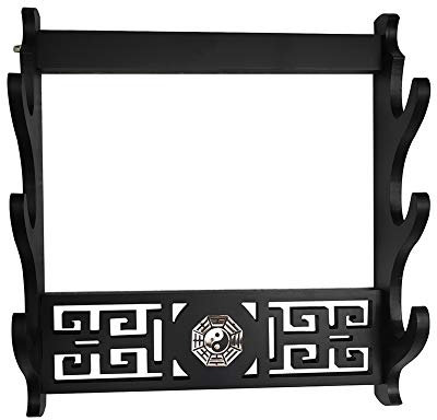 GOONSDS Wall Mount Sword Holder Samurai Display Hanger for Katana Wakizashi 3Tier,Bagua 3 Tier