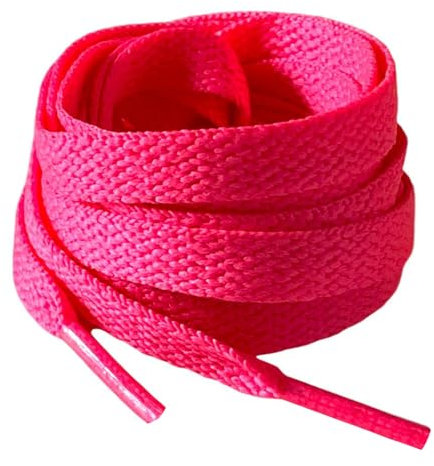 Crazylace lacets plats colorés (110, rose fluo)