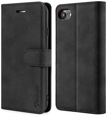 TOHULLE Case for iPhone 7 iPhone 8 iPhone SE 2020 iPhone SE 2022, Premium Leather Wallet Case with Card Holder Kickstand Magnetic Closure Flip Folio Case Cover Compatible with iPhone 7/8/SE - Black