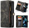 SWP Case for iPhone 13, Wallet Case w/Magnetic Detachable Cover [11 Card Slots] Clutch Wallet w/Wristlets Money Pocket for iPhone 13 6.1 (Black)