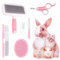 Crafterlife Kit de toilettage pour petits animaux de compagnie, brosse de toilettage pour animaux de compagnie, gant de massage, peigne de toilettage pour animaux de compagnie, coupe-ongles, lapin,