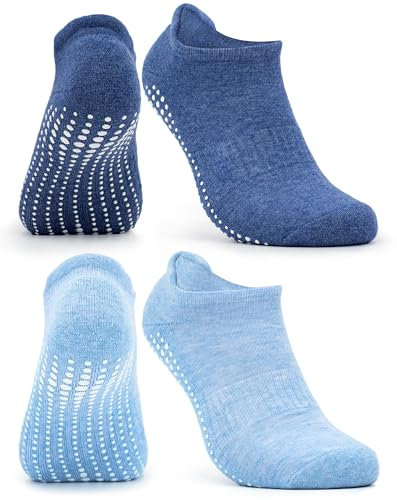 Occulto Damen & Herren Yoga Socken 2-4er Pack (Modell: Mady) 2 Paare | Navy-Blau 35-38