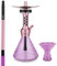 Chicha DUM Techno Smoke - Chicha avec led sous l'assiette - Chicha complète avec foyer + tuyau et manche - Chicha moderne et design (Rose)