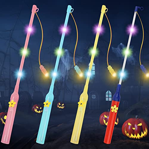 TOPJOWGA Halloween Laternenstab, 4er-Pack 50cm LED für Kinder, Kinder Latern Sticks, Elektronischer Laternenstab für Martinstag/St. Martin's Day, Halloween, Weihnachten