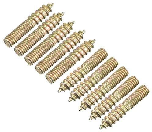 sourcing map M4x20mm Hanger Bolts, 24pcs Double Ended Thread Dowel Screws for Wood Furniture Connecting