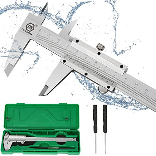 Calibro a Corsoio 150 mm 6 in Acciaio Inox Micrometro, i Calibri Scorrono Agevolmente e Sono Altamente Precisi per le Misurazioni in Casa, Nel Fai-Da-Te o a Livello Professionale