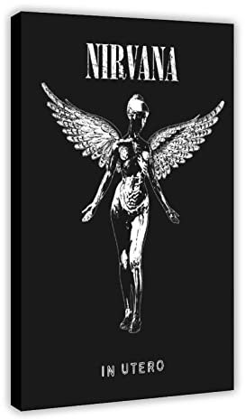 In UTERO Vintage-Album-Poster (1) Leinwand-Poster, Wandkunst, Dekoration, Bild für Wohnzimmer, Schlafzimmer, Dekoration, Rahmen-Stil, 60 x 90 cm