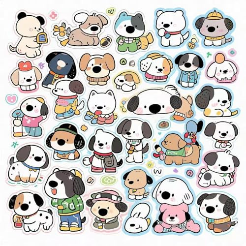 100 Stück Pochacco Aufkleber Niedlicher Cartoon Hund für Kinder Laptops, ästhetische Vinyl-Aufkleber für Wasserflasche, Computer, Tagebuch, Gepäck, Skateboard