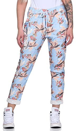 MATY FASHION Damen Freizeithose Moderne Jogginghose Relax Pants Boyfriend mit Kordelzug 43
