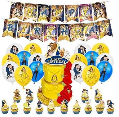 Die Schöne und das Biest Deko Geburtstag Beauty and the Beast Geburtstag Deko Beauty and the Beast Luftballons Deko Die Schöne und das Biest Torte Deko Beauty and the Beast Geburtstag Girlande