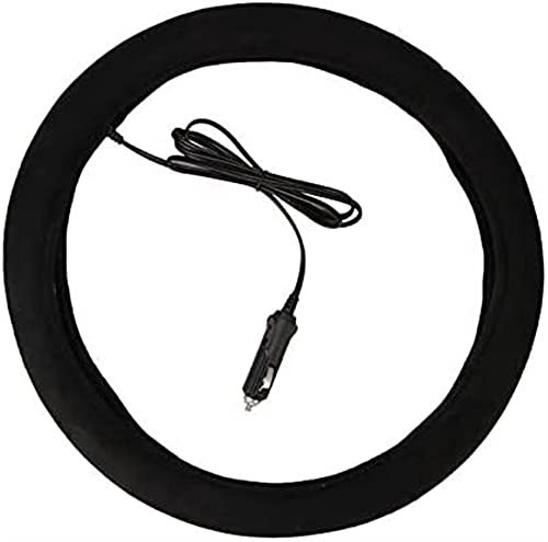 Car Steering Wheel Cover 12V Heater Steering Wheel Cover, Winter Keep Warm Electric Heating Safety Steering Wheel Cover 37-39cm