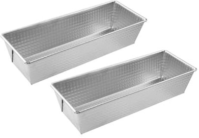 Zenker 9919350 Lot de 2 moules à cake en acier étamé, Moules à gâteaux rectangulaires, moule pain de mie, moule brioche, moule à cake, acier étamé, 25,5 x 11,2 cm