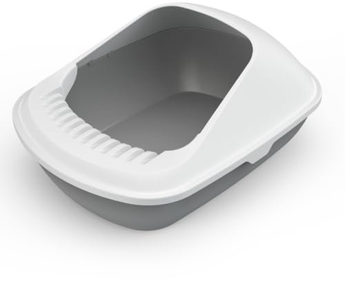 AllPetSolutions Cat Plastic Shell Litter Tray Toilet With Scoop Kitten Easy Cleaning Litter Tray | 50.5 x 38 x 23cm