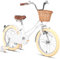 Glerc 18 Zoll Kinder Mädchen Fahrrad für 5 6 7 8 Jahre alt kleine Mädchen Retro Vintage-Stil Fahrräder mit Korb Training Räder und Glocke, Pfirsich, Weiß