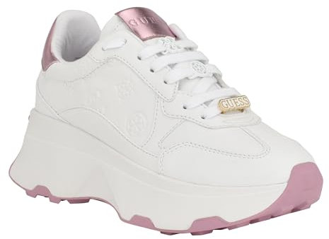 GUESS Damen Calebb Sneaker, White Pink 147, 36 EU