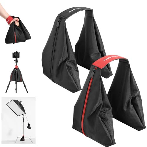 AMBITFUL 2 Packs Tripod Wrap-Around Sand Bag Outdoor Video Stage Film Weight-Bearing Sandbag Saddlebag for Light Stands Boom Arms Tripod