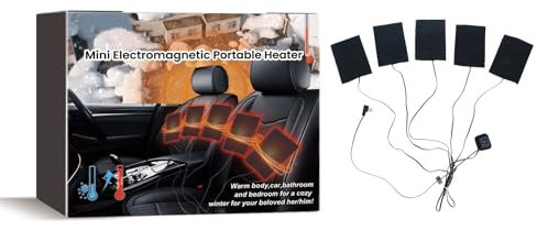 USB-Heizkissen, Asudaro USB Elektrische Tuch Heizung 5 tragbare Faltbare Heizung Pads Elektromagnetische Mini-Heizung für Nacken, Rücken, Bauch, Lendenwirbelsäule Heizung Schwarz