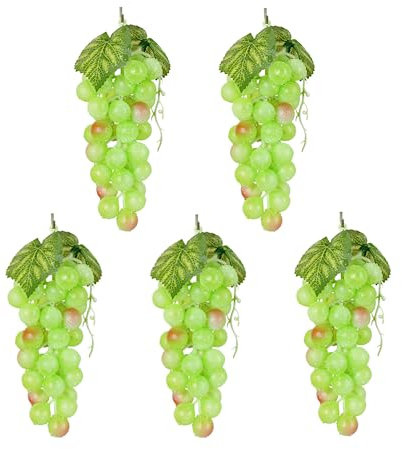 5 Stück Künstliche Trauben, Simulierte Fruchttauben, Gefrostet Trauben Gummi Trauben Deko Kunststoff Weintrauben, Verwendet für ObstpräSentation, Weindekoration Usw