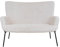 möbelando 2-Sitzer >Glasgow< in Weiss, Stoff - 128x97x73cm (BxHxT)