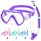 Taucherbrille Kinder,Schwimmbrille mit Nasenschutz für Jungen Mädchen,180° Panorama Schnorchelmaske Set mit Verstellbares Silikonband,Anti-Leck Tauchmaske Kinder für 4-12 Jahre