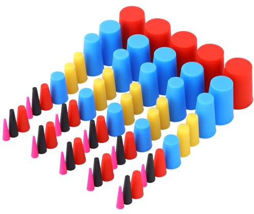 60 Stück Gummistopfen Silikon Gummi Sortiment Set Konisch Stopfen Vollgummistopfen Kegellochstopfen zum Abkleben von Löchern Während der Pulverbeschichtung, Malerei
