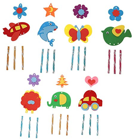 Kisangel 14 Sätze DIY handgemachtes Windspiel DIY Windspiel Spielzeug für Kinder Windspiel-Set Windspiel Kinder selber Machen dreidimensional Suite Geschenk Kunsthandwerk Windspiele Metall