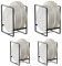 TUAKIMCE 4 Pack Plate Storage Rack, Plate Holders Organizers, Vertical Plate Dish Organizers Drying Racks Drainer, Cabinet Dish Drying Rack Metal Stands for Countertop and Cupboard Black