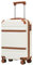 COOLIFE Valise cabine 55 x 35 x 20 cm pour avion Ryanair, Bagage à main rigide avec serrure TSA et 4 roulettes jumelées, Blanc/Marron, 55 x 35 x 20cm, Valise cabine à roulettes