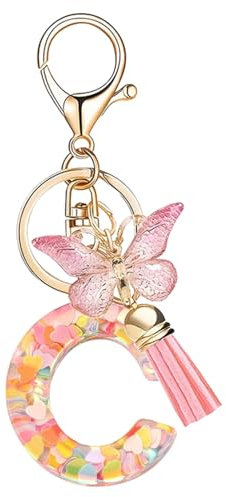 Porte clés Initiale Porte clé pour Femme Fille Personnalisée Lettres Keychain - C