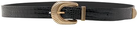 WRANGLER - Gürtel Damen - 100% Leder - Western Sun Belt - Schwarz Geprägt