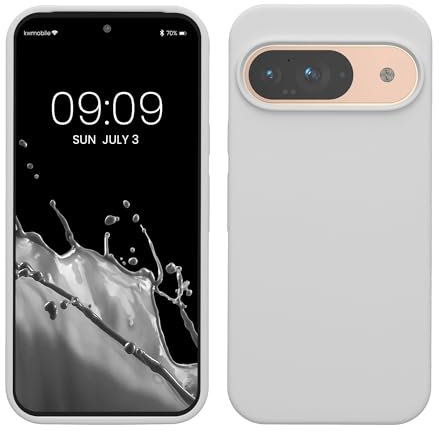 kwmobile Custodia Compatibile con Google Pixel 9 Cover - Back Case per Google Pixel 9 Pro Cover - Protezione Smartphone in Silicone TPU - Ricarica Wireless - bianco matt