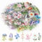 160Pcs Natural Flower Stickers for Scrapbooking,10 Sheets Self-Adhesive Transparent Floral Stickers Scrapbook Stickers for Water Bottle Adult Card Making Scrapbook Supplies (160)